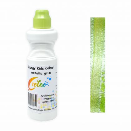 Spongy Kids Colour - metallic grn 75 ml Kindermalfarbe mit Schwamm