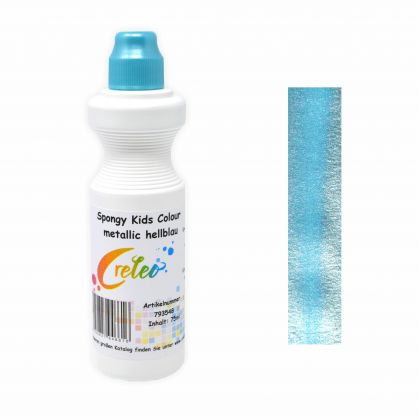 Spongy Kids Colour - metallic hellblau 75 ml Kindermalfarbe mit Schwamm