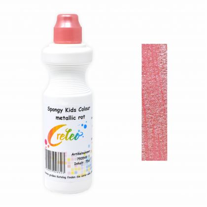Spongy Kids Colour - metallic rot 75 ml Kindermalfarbe mit Schwamm