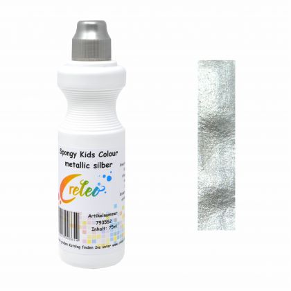 Spongy Kids Colour - metallic silber 75 ml Kindermalfarbe mit Schwamm