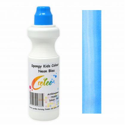 Spongy Kids Colour - Neon blau 75 ml Kindermalfarbe mit Schwamm