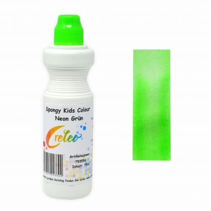 Spongy Kids Colour - Neon grn 75 ml Kindermalfarbe mit Schwamm