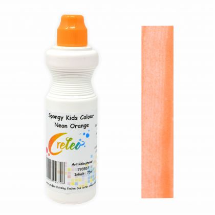 Spongy Kids Colour - Neon orange 75 ml Kindermalfarbe mit Schwamm