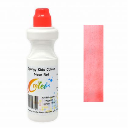 Spongy Kids Colour - Neon rot 75 ml Kindermalfarbe mit Schwamm