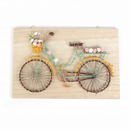 String Art Set - Fahrrad - Fadenkunst Bastelset 20 x 30 cm 