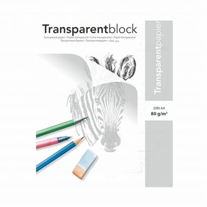Creleo - Transparentpapierblock - Skizzenpapierblcke 80g/m, DIN A4 25 Blatt, transparentes Papier bedruckbar
