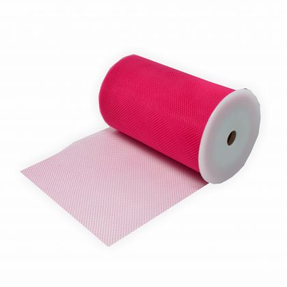 Tllband - einfarbig - 100 mm pink 15 Meter Dekoband Geschenkband Schleifenband Tischlufer