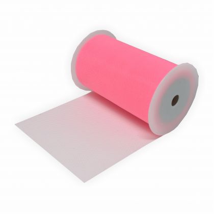 Tllband - einfarbig - 100 mm rosa 15 Meter Dekoband Geschenkband Schleifenband Tischlufer