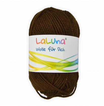 Uni Wolle braun 100 % Polyacryl Wolle 50g - 135m, Garn zum Stricken & Hkeln, Marke: LaLuna