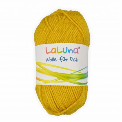 Uni Wolle gelb 100 % Polyacryl Wolle 50g - 135m, Garn zum Stricken & Häkeln, Marke: LaLuna®