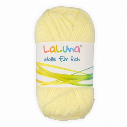 Uni Wolle hellgelb 100 % Polyacryl Wolle 50g - 135m, Garn zum Stricken & Hkeln, Marke: LaLuna