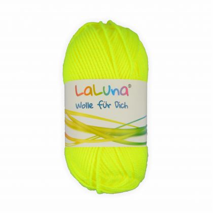 Uni Wolle neon gelb 100 % Polyacryl Wolle 50g - 135m, Garn zum Stricken & Hkeln, Marke: LaLuna