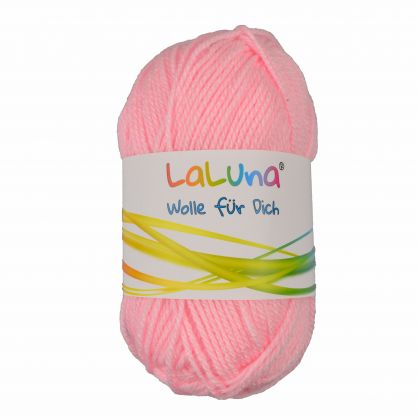 Uni Wolle rosa 100 % Polyacryl Wolle 50g - 135m, Garn zum Stricken & Hkeln, Marke: LaLuna