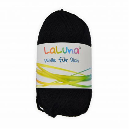 Uni Wolle schwarz 100 % Polyacryl Wolle 50g - 135m, Garn zum Stricken & Hkeln, Marke: LaLuna