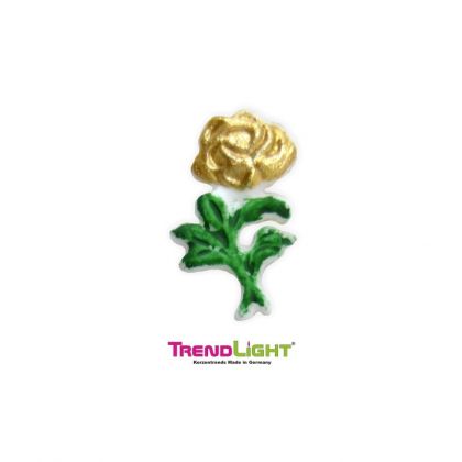 Wachsornament Blume gold 20x13mm 4 Stck