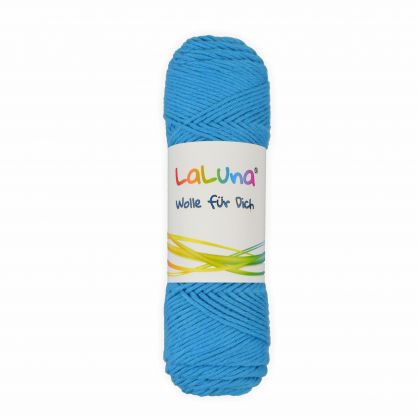 Wolle uni Serie -Florida- azur blau 100 % Baumwolle 50g, Hkelgarn Schulgarn Topflappengarn Marke: LaLuna