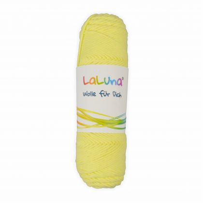 Wolle uni Serie -Florida- hellgelb 100 % Baumwolle 50g, Hkelgarn Schulgarn Topflappengarn Marke: LaLuna