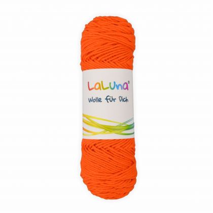 Wolle uni Serie -Florida- orange 100 % Baumwolle 50g, Hkelgarn Schulgarn Topflappengarn Marke: LaLuna