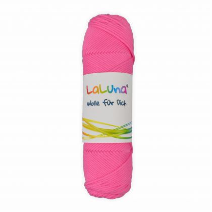 Wolle uni Serie -Florida- rosa 100 % Baumwolle 50g, Hkelgarn Schulgarn Topflappengarn Marke: LaLuna