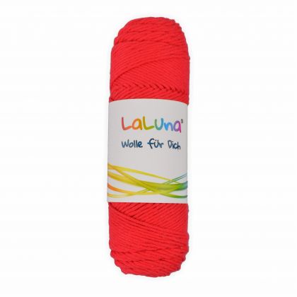 Wolle uni Serie -Florida- rot 100 % Baumwolle 50g, Hkelgarn Schulgarn Topflappengarn Marke: LaLuna