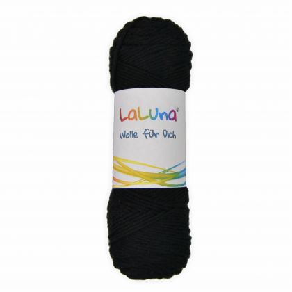 Wolle uni Serie -Florida- schwarz 100 % Baumwolle 50g, Hkelgarn Schulgarn Topflappengarn Marke: LaLuna